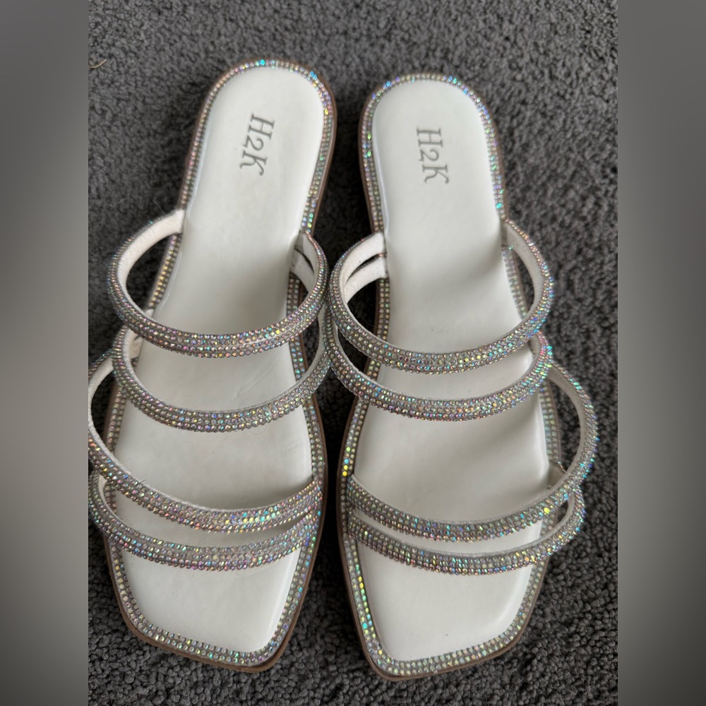 Women's Glitter Sandals - Silver